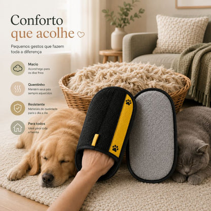 Luva para remover os pêlos de cães e gatos