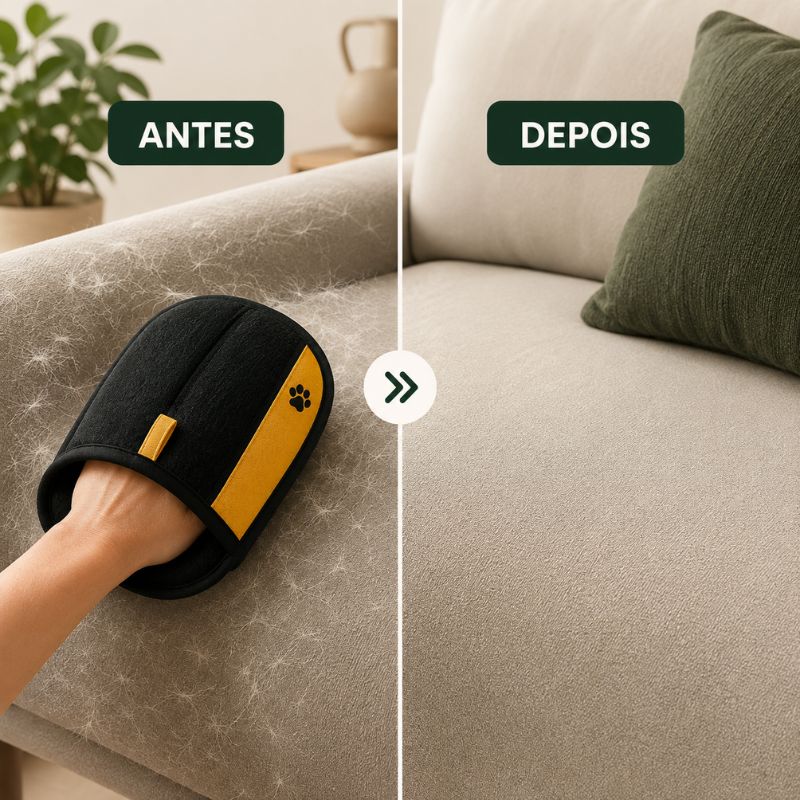Luva para remover os pêlos de cães e gatos